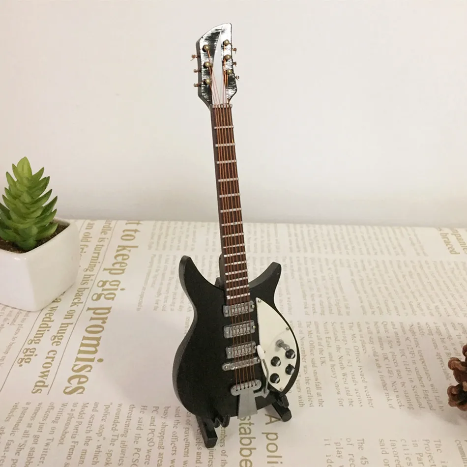 Миниатюрная модель мини-гитары, электрическая бас-гитара, миниатюрная модель деревянного мини-музыкального инструмента, коллекция моделей