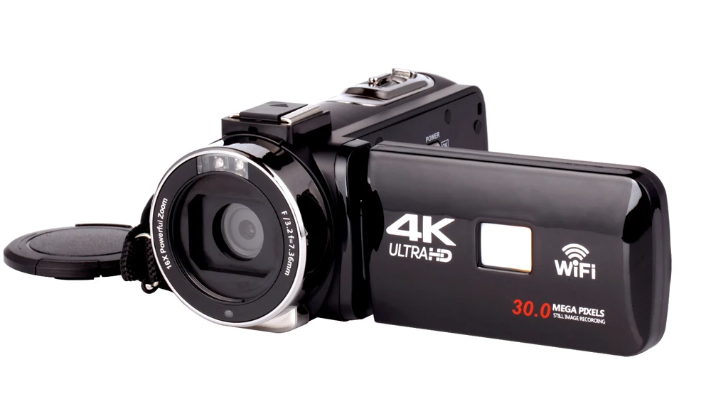 KOMERY 4K видеокамера, видеокамера, Wi-Fi, ночное видение, 3,0 дюймов, сенсорный ЖК-экран, покадровая фотография, камера для фотосъемки с Micr