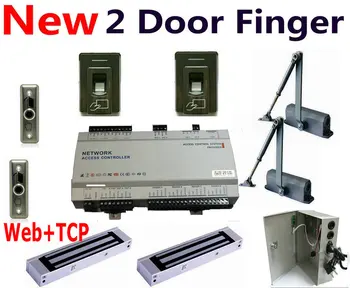 

2 Door IP Web Controller Board system full kit with 2 fingerprint/card readers+2 door closer+2 magnetic lock+1 software control