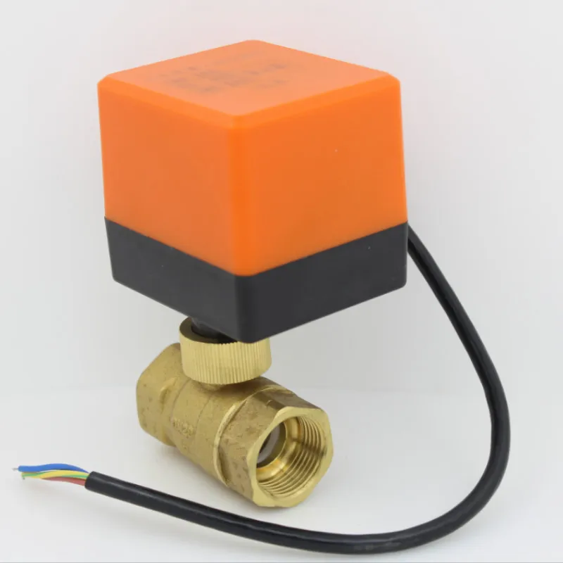 Электрический моторизованный латунный шаровой клапан DN15 AC 220 В 2 Way 3-Wire шаровой клапан с электрическим приводом