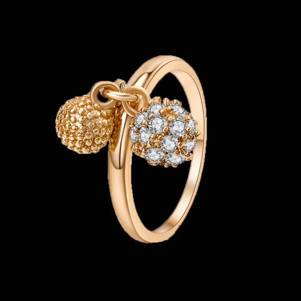 

Luxury gold Engagement Rings For Women Cubic Zirconia ring For Bridal Wedding three pendant Crystals rings Hot Sell Wholesale