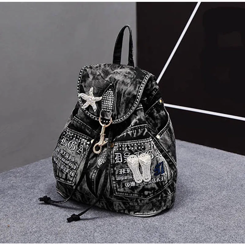 Yd ever mochila feminina Женский Рюкзак джинсовый подростковый рюкзак для девочек Дорожная
