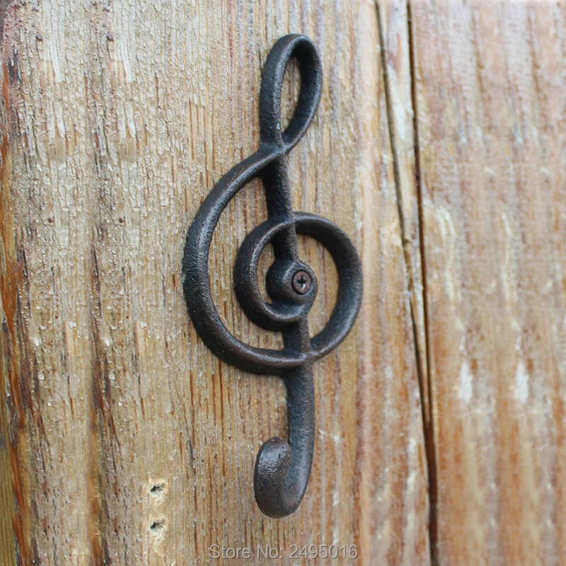 Cast Iron Music Note Wall Hookin Hooks & Rails from Home & Garden on