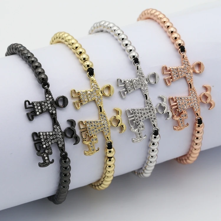 

Figure Men Bracelet Braided Macrame Bracelets 2019 Fashion New Couple Human Design Shape Charm Copper Bead Bracelet Jewelry Gift