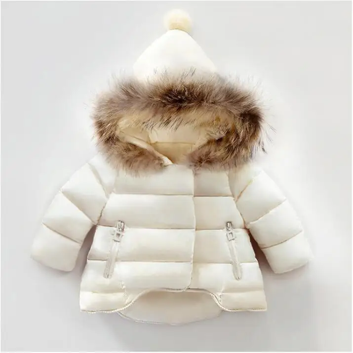 Рождественская куртка для маленьких девочек куртка осень-зима пальто дети теплая Толстая детская верхняя одежда с капюшоном пальто для малышей Одежда для маленьких мальчиков и девочек - Цвет: Бежевый