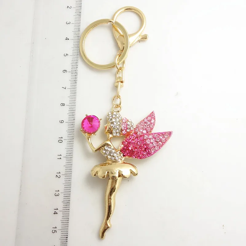 De hadas llavero Llave de cristal anillo de cadenas para regalo de Navidad de la joyería Llaveros colgante G42