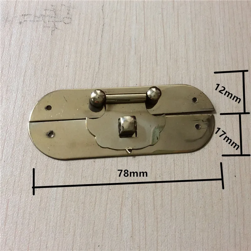 

Brass Latch Decorative DIY Gift Wine Wooden Box Suitcase Case Hasp Latch Lucky Hook Vintage Furniture Hardware,78*29mm,4Sets