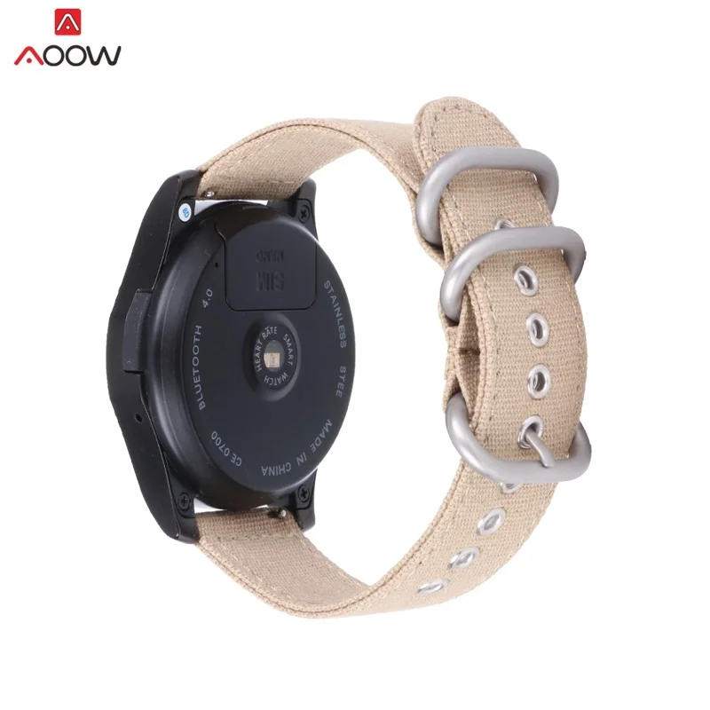 AOOW, нейлоновый ремешок для наручных часов samsung Шестерни S2 S3 НАТО холст сменный Браслет ремешок для Xiaomi Huami Amazfit часы 18 мм 20 мм/22 мм/24 мм