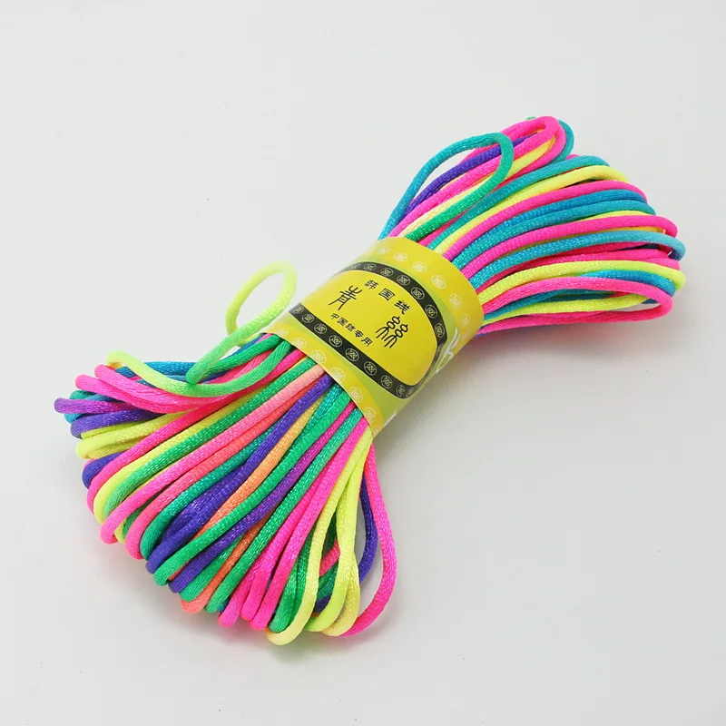 20Meters (2MM) Soft Satin Rattail Silk Macrame Cord Nylon Kumihimo Shamballa for DIY Handicraft Tool Hand Stitching Thread nylon cord macrame cord satin cord silk cord