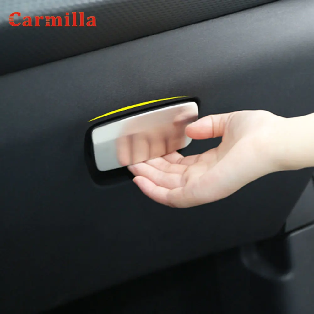  Stainless Steel Interior Car Storage Box Decorative Trim Glove Box Handle Sequins Cover Sticker for