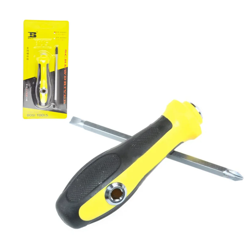 

BOSI 6.3mm x 100mm PH&S in 1 screwdriver with six point socket on the grip for "T" griping