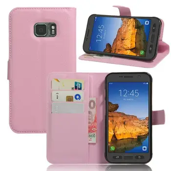 

10pcs/lot Free shipping Lychee Wallet Leather Case Stand With Card Holder TPU case inside For Samsung galaxy s7 active