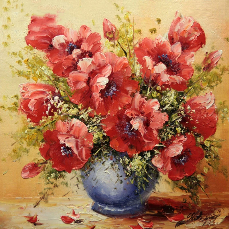 100%Full Diamond Embroidery Flower Vase 5D Painting Cross Stitch 3D Mosaic Needlework Crafts Christmas Gift | Дом и сад