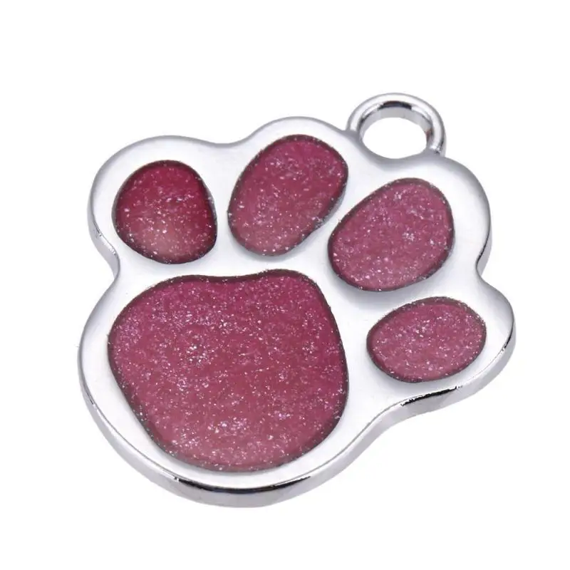 Dog Claw Серебряная доска для информации, украшенная кристаллами, 1 шт., новинка, сделай сам, почерк, ошейник, ожерелье, мода - Цвет: Dog Claw