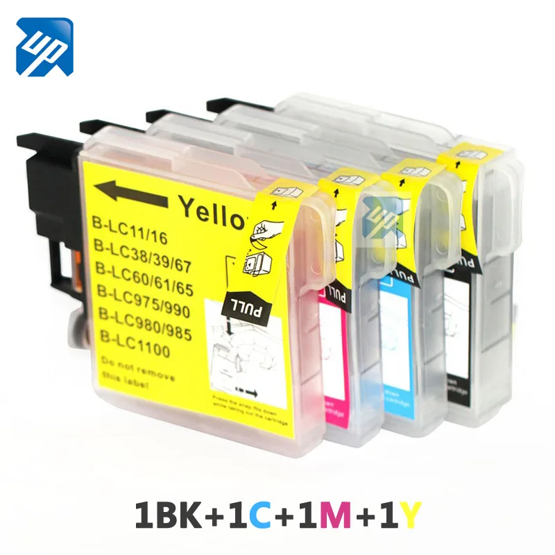 4 шт. lc980 lc985 lc39 совместимый чернильный картридж для принтера Brother DCP165c 145c 385c 585cw 6690cw