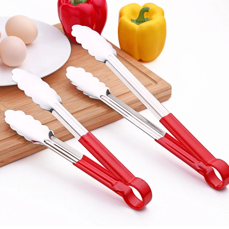 1PC High quality Plastic Handle Stainless Steel Barbecue Clip Barbecue