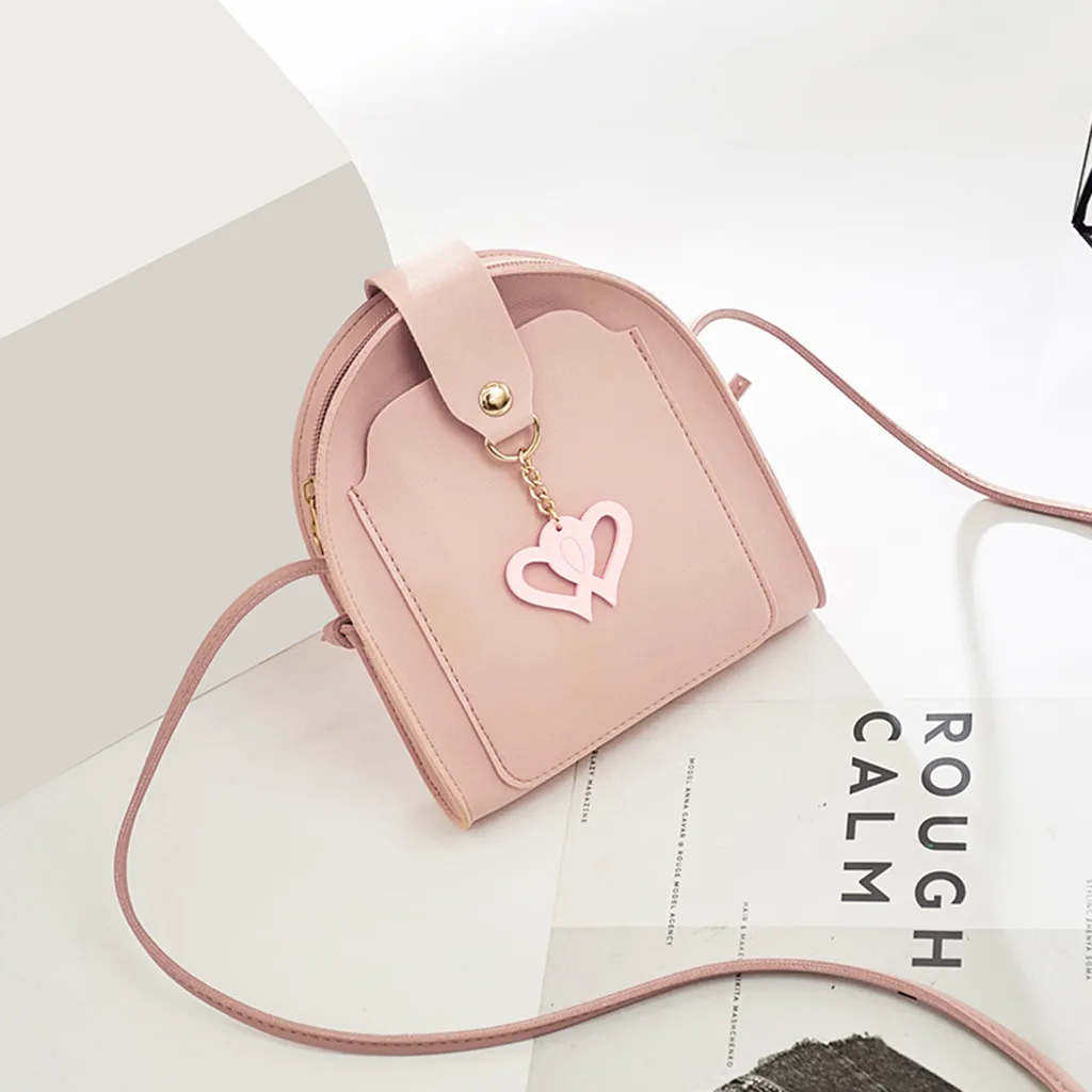 

2019 New Women Messenger Bags mother handbag Women's Simple Cartoon Heart Small Square Bag Single Shoulder Messenger Bags