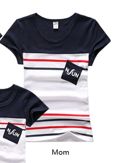 Mom T-Shirts Семейная одежда летние Семья одежда платье для мамы и дочки Семья подходящая друг к другу одежда хлопковая футболка для сына и штаны - Цвет: Mom T-Shirts