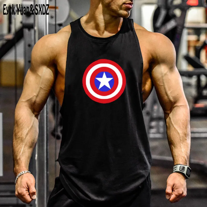 Nuevo Capitán Negro Culturismo Ropa Gymshark Gimnasio Hombres Tank Top Imprimir Tops Singlets Camiseta Tirantes Hombre|camiseta tirantes hombre |fitness tank top - AliExpress