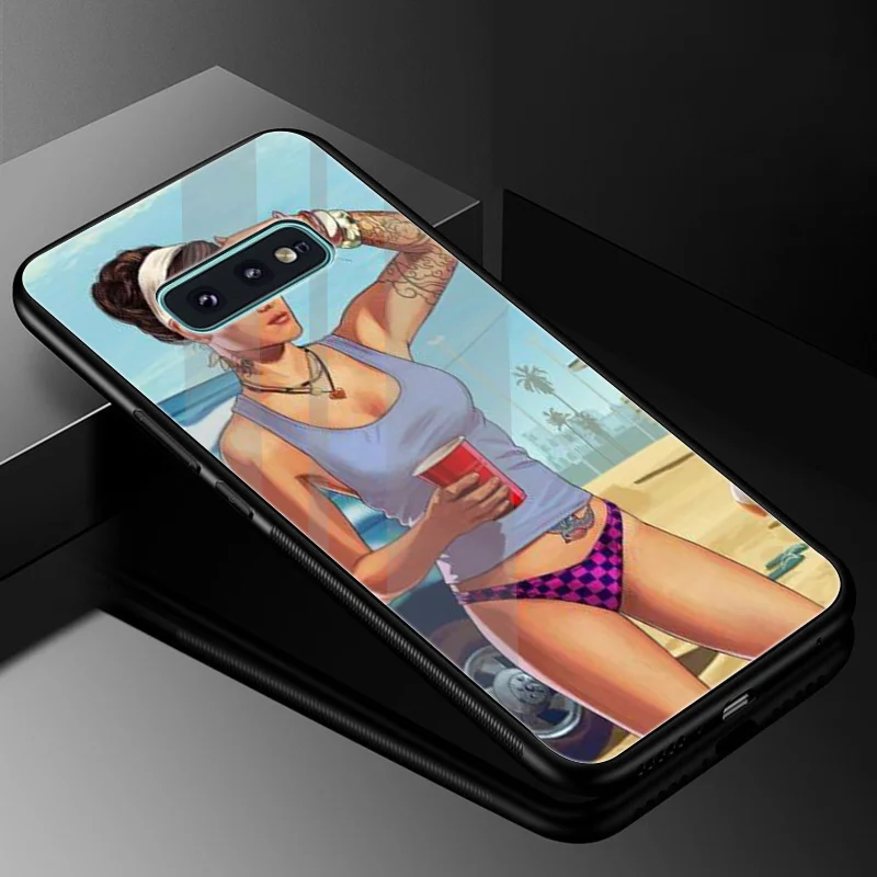 Стекло ТПУ GTA 5 чехол для samsung A10 A20 A30 A40 A50 A60 A70 S7 край S8 S9 Plus Note 8 9 S10|Чехлы-накладки| |