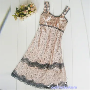 

Sexy Women Lace Lingerie Imitated Silk Brace Sleepwear Nightgown Dress JX0093