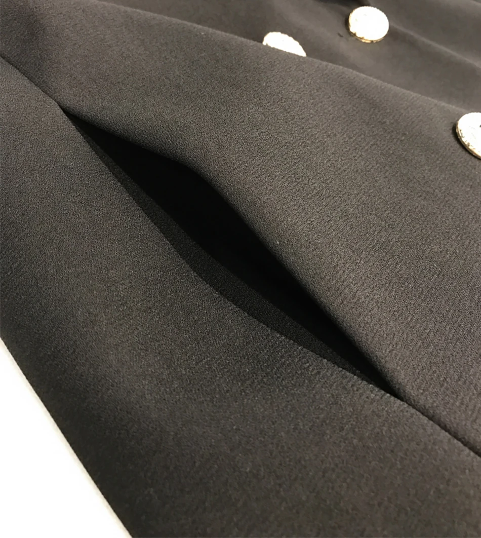 Seamyla 2019 новые осенние для женщин Пиджаки для высокое качество с длинным рукавом зубчатый двубортный Куртка с показа Блейзер модная верхняя