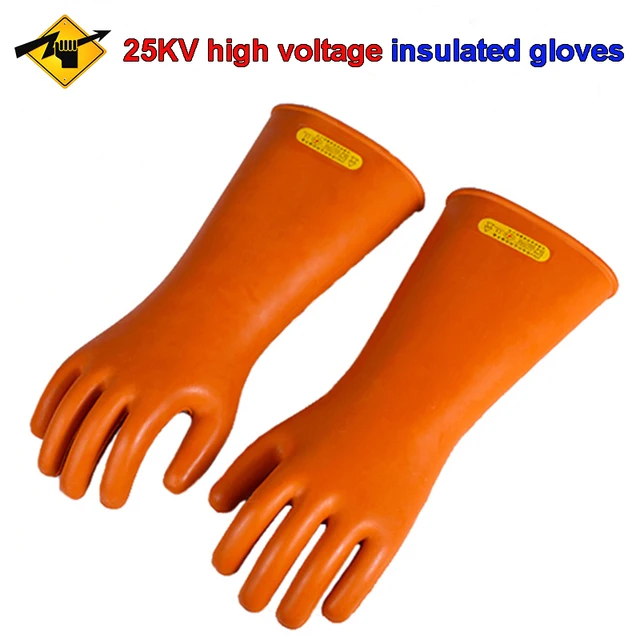 Insulated gloves genuine protection 25KV -20kv power value industrial rubber gloves electric shock resistance insulation  glove 1