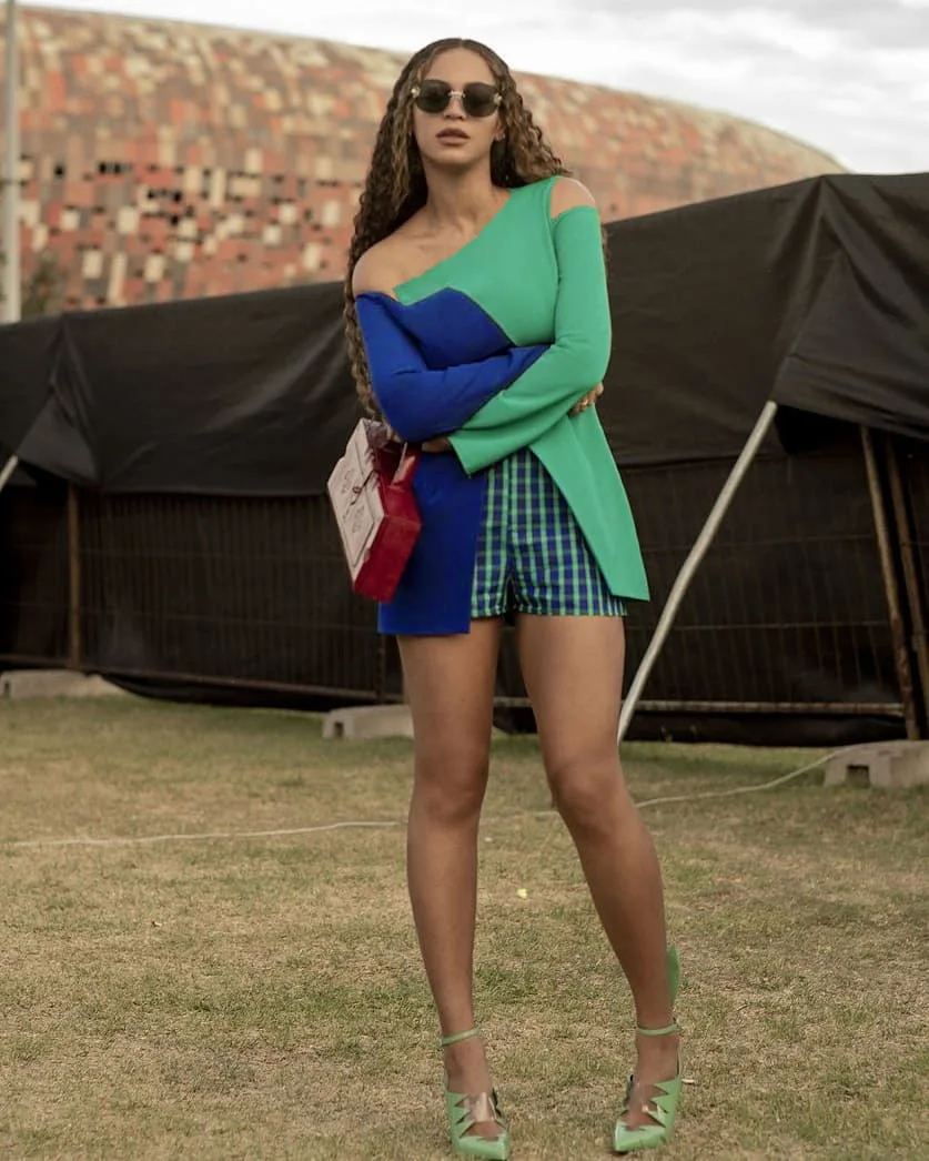 

AHVIT Green Blue Patchwork Women Two Piece Set Off The Shoulder Full Sleeve Long Top And Plaid Short Pants Casual Suit WNK8696