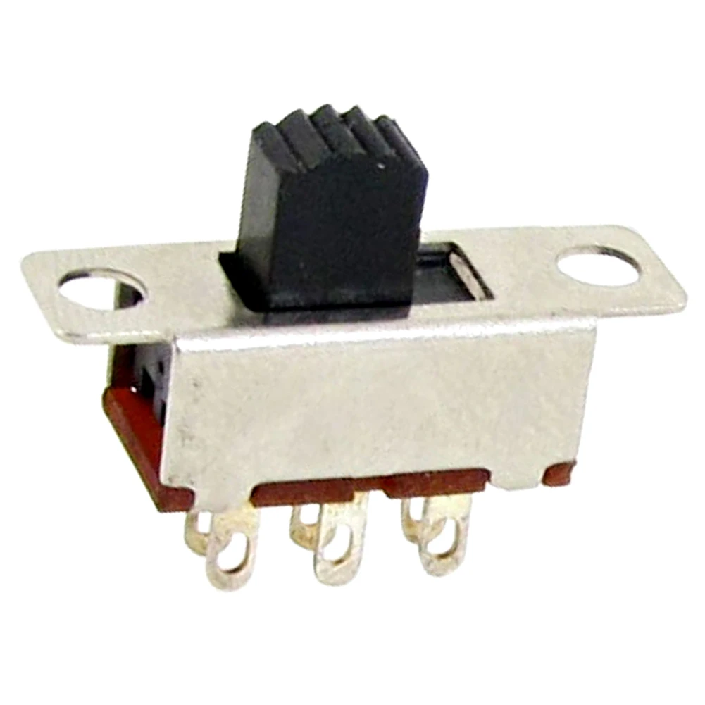 

JFBL Hot 10 Pcs 2 Position DPDT 2P2T Panel Mount Vertical Slide Switch 6 Pin 0.5A 50V DC