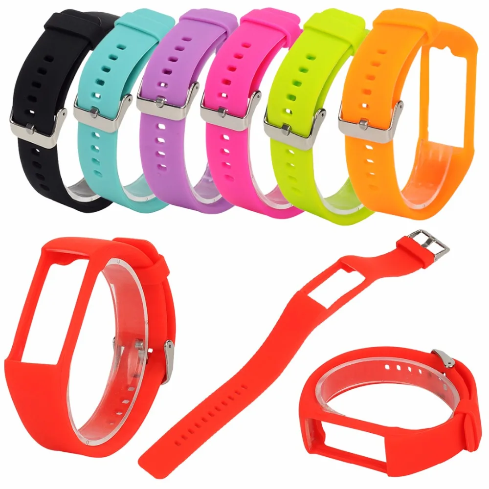 7 Colors 25cm Soft Silicone Changeable Wrist Band Strap Bracelet