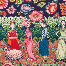 Винтажная одежда Diy ручной Скелет женщина Чистый хлопок Печать Лоскутная хлопковая ткань Tissus(1 метр