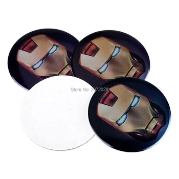 

40 x Car Styling Ironman 3D Metal Chrome Aluminium Alloy Wheel Center Cap Stickers Wheel Hub Cap Decals 3D Emblem Badges