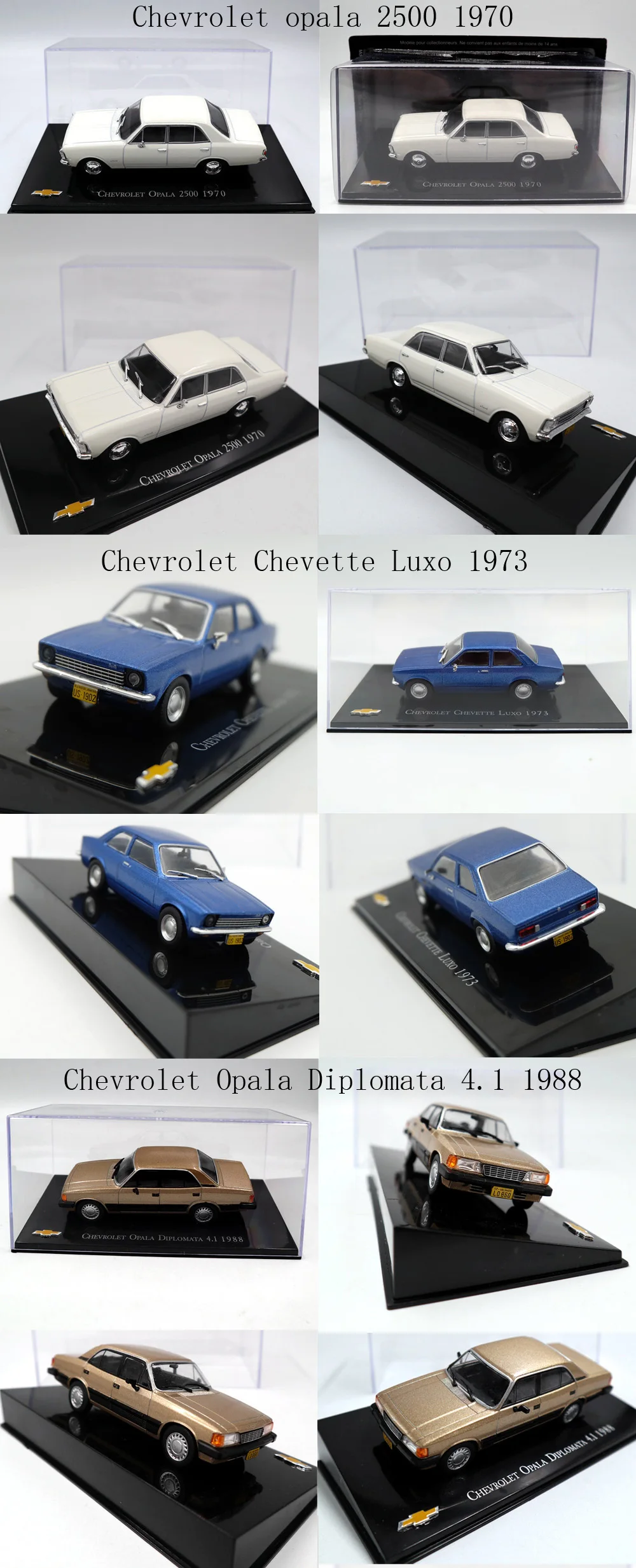 IXO 1:43 разных лет и стилей Chevrolet Chevette Monza/Amazona/Kadett Hatch/opala/Vectra/Celta/игрушечные машинки литые под давлением модели