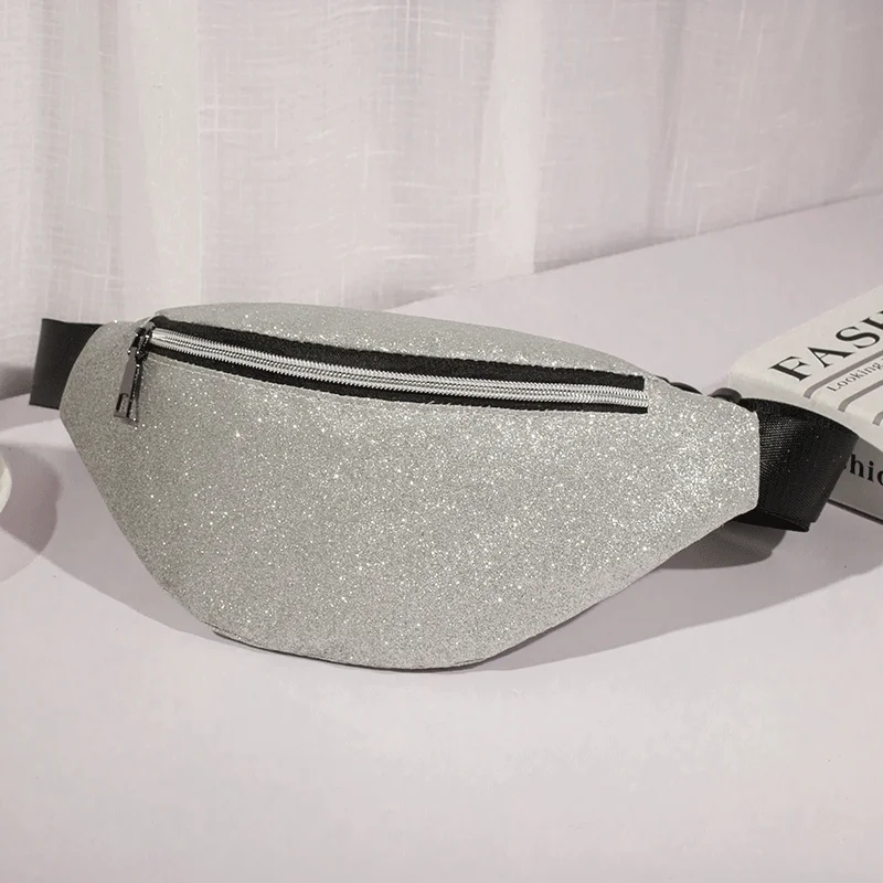 

New Arrival Waist Bag Women Waist Packs Belt Bags Luxury Fashion Women Bling Sequins Shoulder Messenger Chest Bag Shining