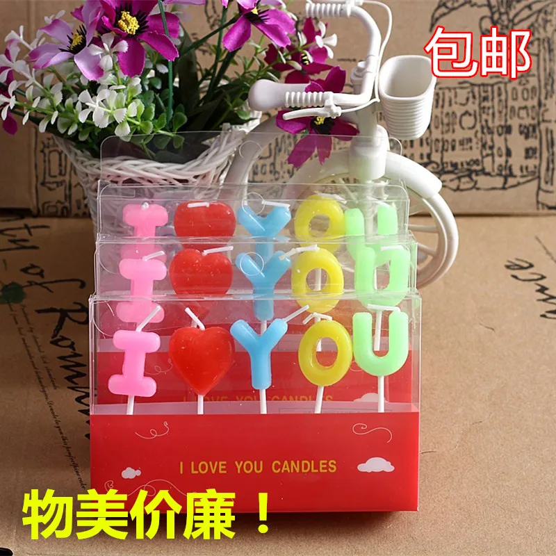 Романтический кожаный Английский алфавит I heart YOU День Святого Валентина день