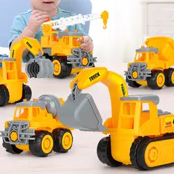 Детская съемная ABS экскаватор скользящая игрушка Строительная модель автомобиля для мальчиков подарок на день рождения праздник