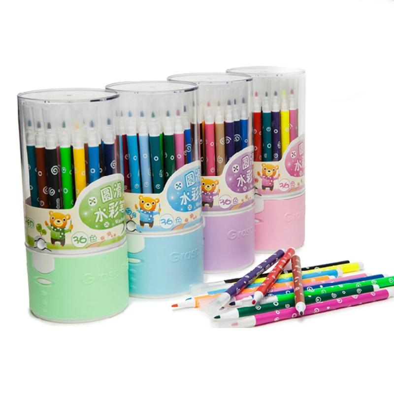 

GRASP 24 Colored Graphic Drawing Manga Watercolor Brush Pen Stationery Fine Tip Water Based Markers Sketching School Fineliner