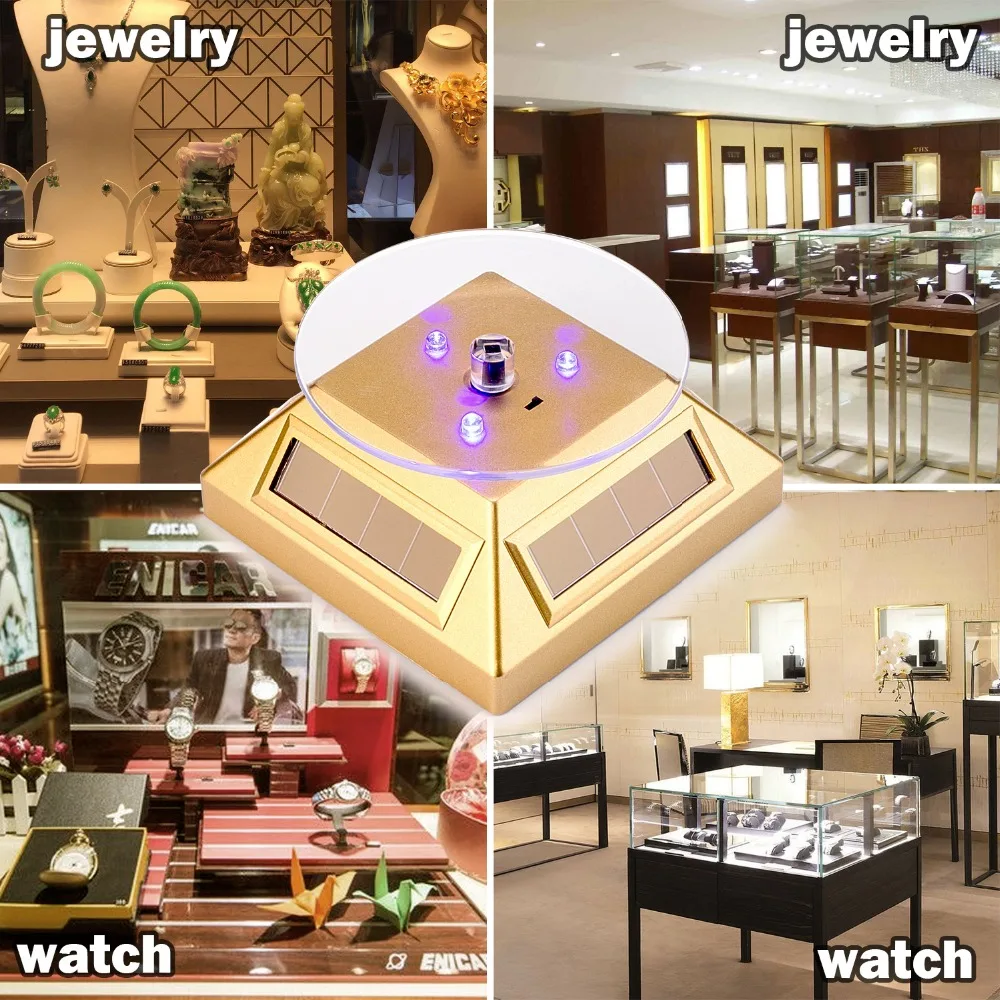 Solar Battery Powered Rotating Jewelry Display Stand  (7)