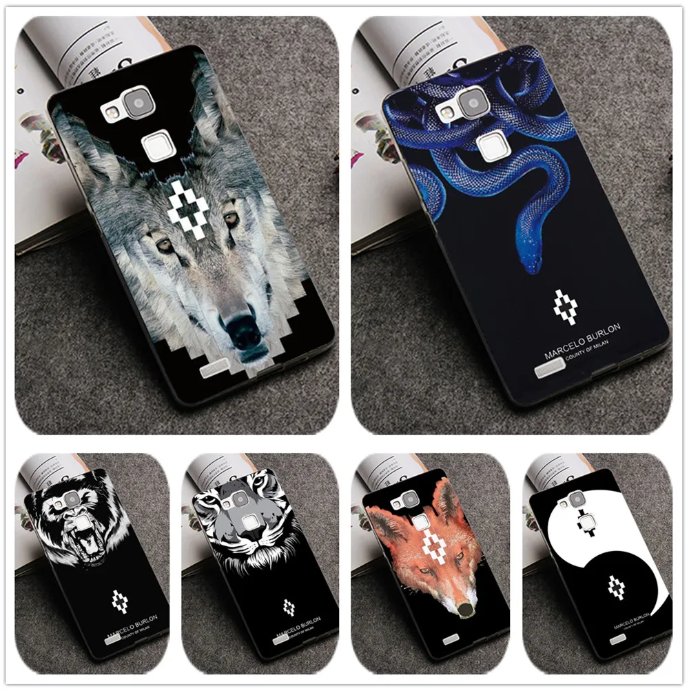 

Marcelo Burlon TPU Patterned Case For Huawei P20 P30 Mate 10 20 Honor 9 10 Note 9 case Cover