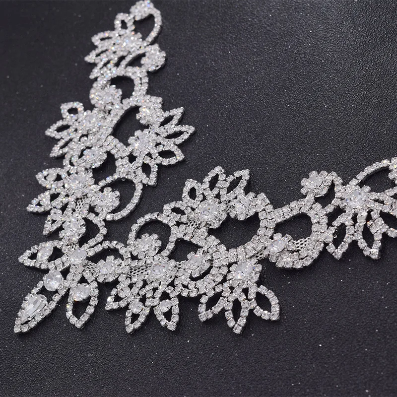Rhinestone bridal dress necklines appliques (10)