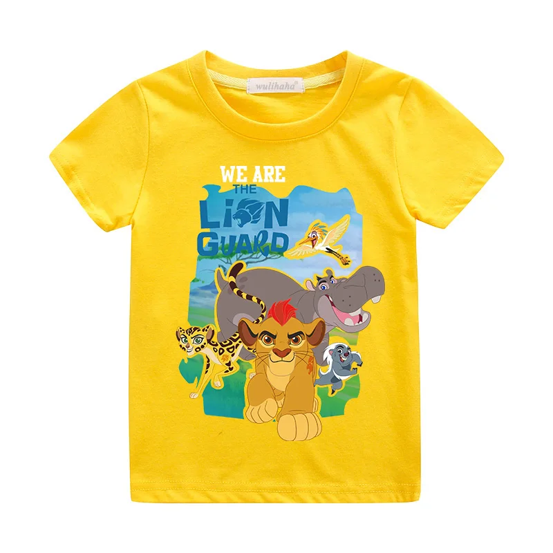 Детские летние футболки с короткими рукавами для мальчиков футболки для девочек с рисунком Симбы, короля, Льва Детские хлопковые футболки, топы, одежда za058