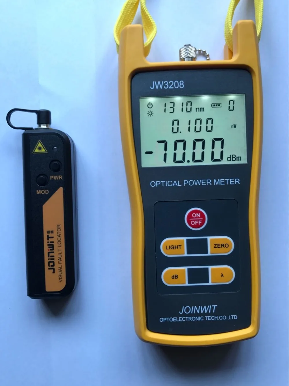 

JoinWit JW3208A Portable Optical Power Meter -70~+3dBm OPM and VFL 1mW Fiber Optic Cable Tester Visual Fault Locator