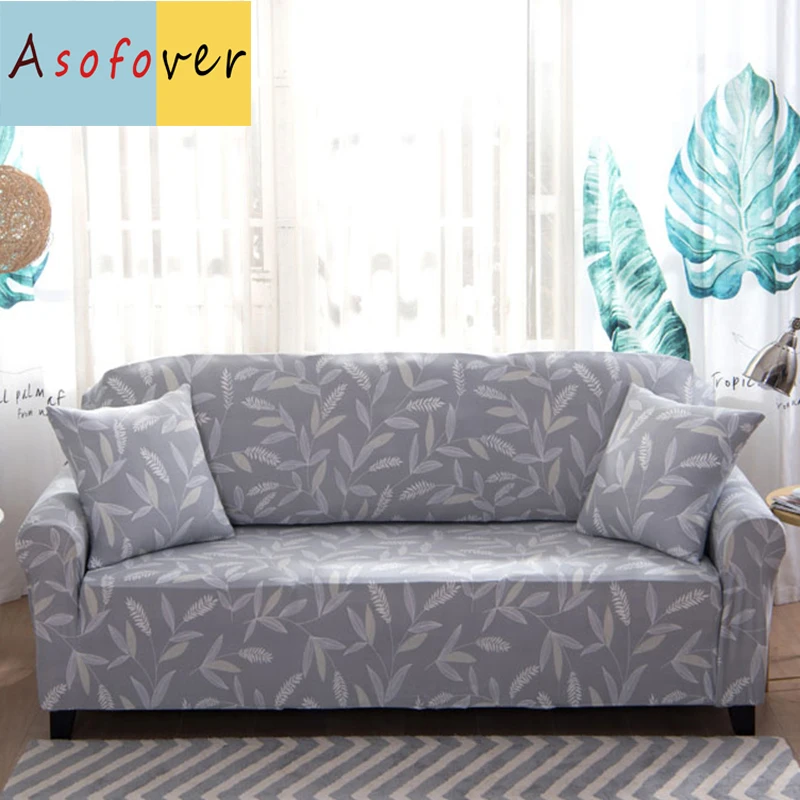Us 16 65 50 Off Small Leaves Sofa Cover Elastic Slipcover Stretch Furniture Covers Protector For Living Room 1 2 3 4 Seater In