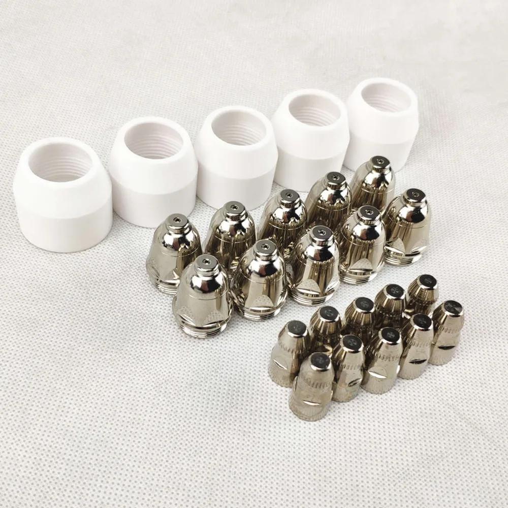 25pcs P80 Plasma Cutting Torch Consumable Cutting CNC 60A 80A 100A P80 Plasma Torch Shield Cup Tip Electrode Nozzle