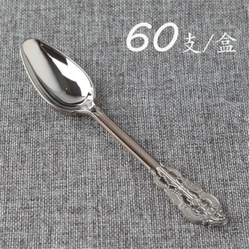 Retro series thick disposable plastic knife and fork spoon Western steak party tableware 60 / set - Цвет: 03