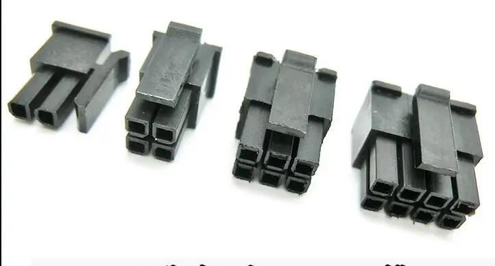 

Molex3.0 3.0mm 2P 4P 6P 8P 10P 12Pin small 5557 male plug PC power connector plastic shell Housing 50PCS/1LOT