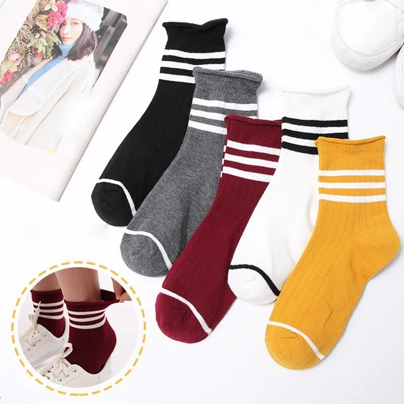 SOFIBERY новый Mid носки без пятки три бар Носки для Для женщин хлопок Colorblock полосой
