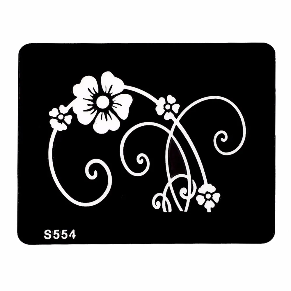 Hot 1 Piece Small Indian Henna Tattoo Stencil Health Women Body Art Petals Flower Pattern Design Tattoo Stencil Top Quality S554