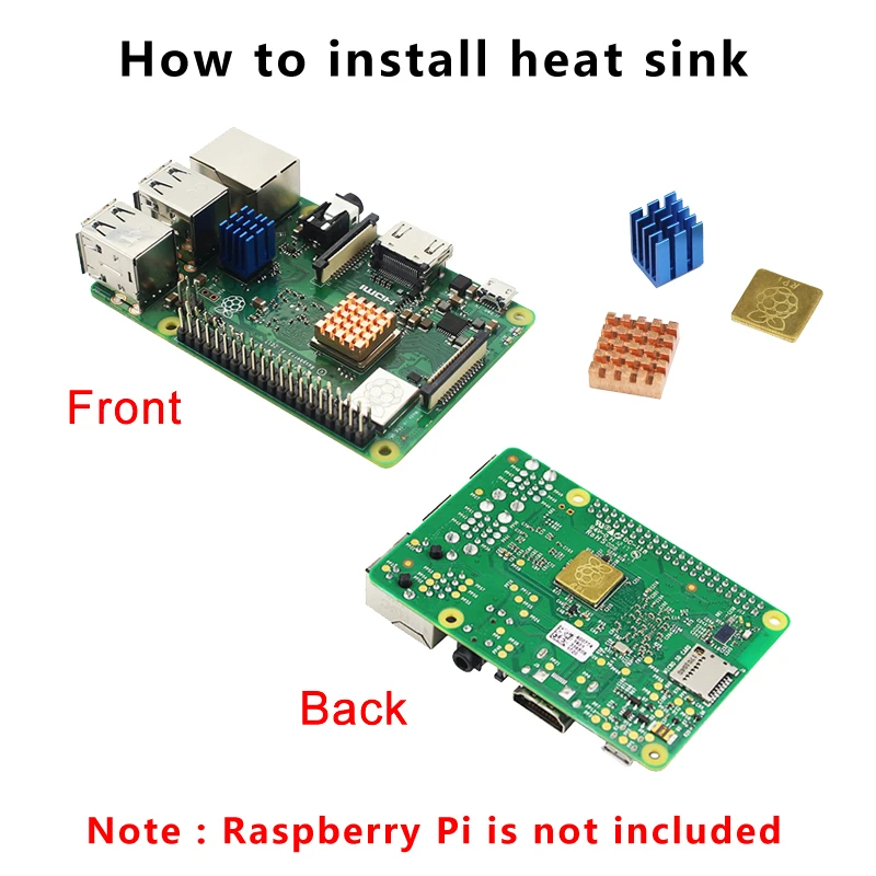 Raspberry Pi 3 теплоотвод 1 алюминий+ 2 Медь 1 с логотипом охлаждающая подставка Disipador радиатор кулер для Raspberry Pi 3 B