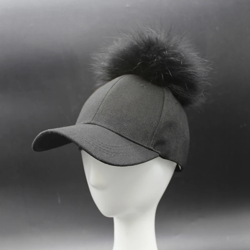Меховая шапка с помпоном для мужчин Кепка в стиле хип хоп бейсболка Snapback женская